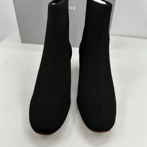 Everlane The Glove Boot in Black size 5.5 Women's Stretch Rib Knit Ankle Bootie